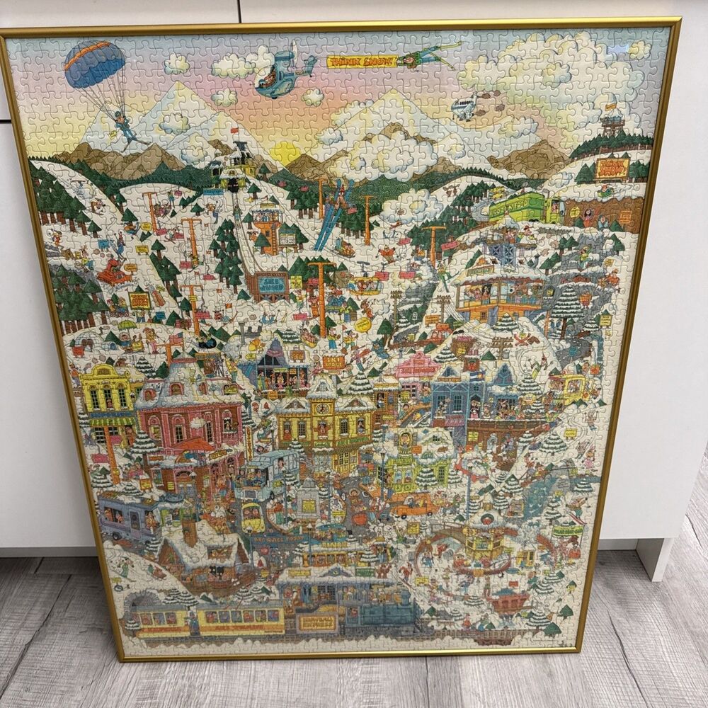 Vintage Springbok 1500 Pieces Puzzle "Welcome to Fracture Falls" - FRAMED 27x33